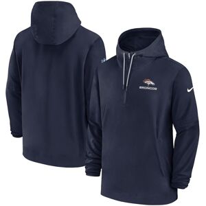 Men's Nike Navy Denver Broncos Sideline Quarter-Zip Hoodie - Navy