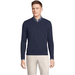 Lands' End Men's Fine Gauge Cashmere V-neck Sweater - Radiant navy