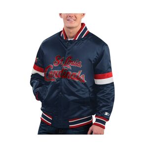 Starter Men's Starter Navy Distressed St. Louis Cardinals Home Game Satin Full-Snap Varsity Jacket - Navy