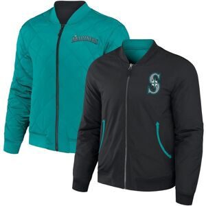 Fanatics Men's Darius Rucker Collection by Fanatics Black, Aqua Seattle Mariners Reversible Full-Zip Bomber Jacket - Black, Aqua