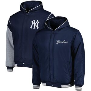 Jh Design Men's Jh Design Navy New York Yankees Reversible Fleece Full-Snap Hoodie Jacket - Navy