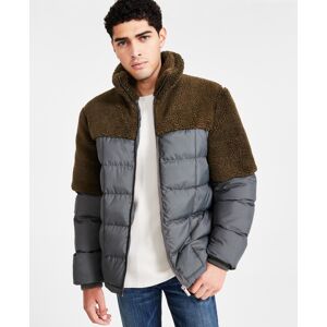 Native Youth Men's Fleece-Trimmed Zip-Front Puffer Jacket - Green