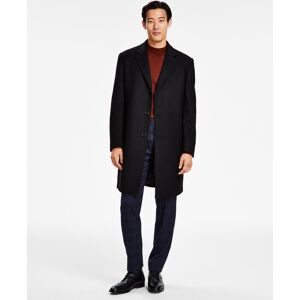 Michael Kors Men's Classic Fit Luxury Wool Cashmere Blend Overcoats - Black