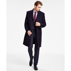 Michael Kors Men's Classic Fit Luxury Wool Cashmere Blend Overcoats - Navy