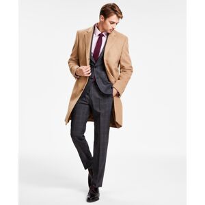 Michael Kors Men's Classic Fit Luxury Wool Cashmere Blend Overcoats - Camel Tan