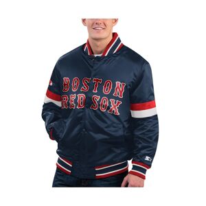 Starter Men's Starter Navy Distressed Boston Red Sox Home Game Satin Full-Snap Varsity Jacket - Navy