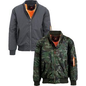 Spire By Galaxy Men's Heavyweight Ma-1 Bomber Flight Jacket, Pack of 2 - Charcoal-Camo