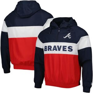 Men's New Era Red Atlanta Braves Raglan Quarter-Zip Hoodie - Red