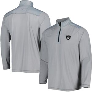 Tommy Bahama Men's Tommy Bahama Gray Las Vegas Raiders On Deck IslandZone Half-Zip Pullover Jacket - Gray