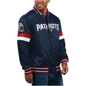 Men's Starter Navy New England Patriots Home Game Satin Full-Snap Varsity Jacket - Navy