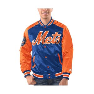 Men's Starter Royal, Orange New York Mets Varsity Satin Full-Snap Jacket - Royal, Orange