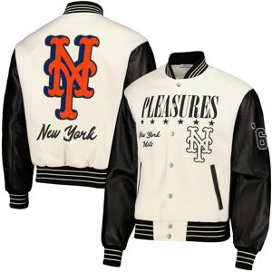 Men's Pleasures White New York Mets Full-Snap Varsity Jacket - White