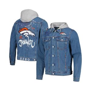 Men's The Wild Collective Denim Denver Broncos Hooded Full-Button Denim Jacket - Denim