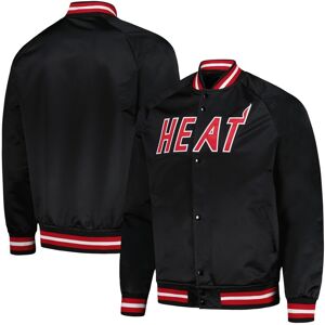 Mitchell & Ness Men's Mitchell & Ness Black Miami Heat Hardwood Classics Throwback Wordmark Raglan Full-Snap Jacket - Black