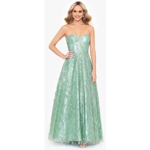 Blondie Nites Juniors' Strapless Glitter Ball Gown - Sage