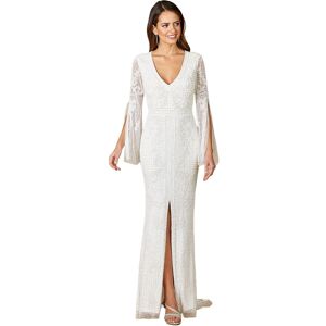 Lara Women's Fallon Long Sleeve Beaded Wedding Gown - Ivory