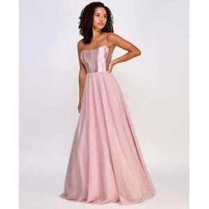 City Studios Juniors' Metallic Corset-Bodice Lace-Back Gown, Created for Macy's - French Rose