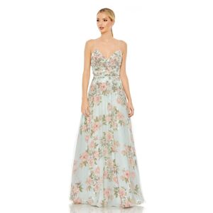 Mac Duggal Women's Embellished Lace Up Sleeveless Gown - Mint multi