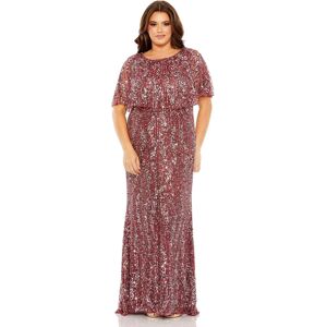 Mac Duggal Women's Plus Size High Neck Column Gown - Mulberry