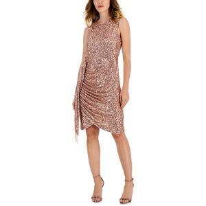 Tahari Asl Women's Sequined Ruched-Side Bodycon Dress - Blush