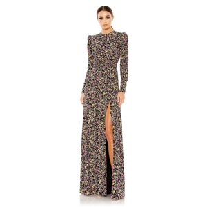 Mac Duggal Women's Ieena Floral Long Sleeve Gown - Black multi