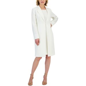 Le Suit Women's Crepe Topper Jacket & Sheath Dress Suit, Regular and Petite Sizes - Vanilla Ice