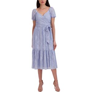 Julia Jordan Women's Surplice Side-Tie Lace Midi Dress - Sky Blue