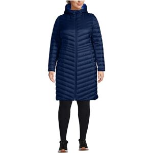 Lands' End Women's Plus Size Wanderweight Ultralight Packable Down Coat - Deep sea navy