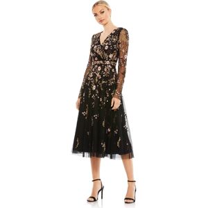 Mac Duggal Women's Floral Embroidered A-Line Cocktail Dress - Black multi