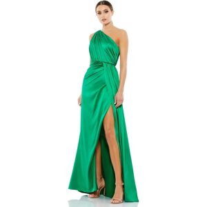 Mac Duggal Women's Ieena Draped One Shoulder Satin Gown - Emerald