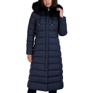 Tahari Women's Faux-Fur-Trim Hooded Maxi Puffer Coat - Galaxy