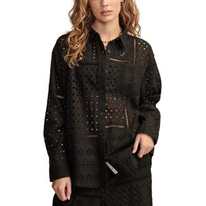 Lucky Brand Women's Cotton Schiffli Embroidered Prep Shirt - Meteorite