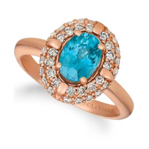 Le Vian Blue Zircon (1 1/4 ct.t.w.) and Nude Diamonds (5/8 ct.t.w.) Ring set in 14k rose gold - Blue Zircon