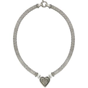 Macy's Diamond Mesh Heart Necklace in Sterling Silver (1/4 ct. t.w.) - Sterling Silver