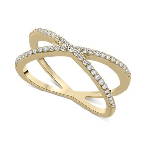 wrapped Diamond Crossover Ring in 10k White or Yellow Gold (1/4 ct. t.w.), Created for Macy's - Yellow Gold