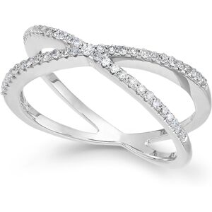 wrapped Diamond Crossover Ring in 10k White or Yellow Gold (1/4 ct. t.w.), Created for Macy's - White Gold