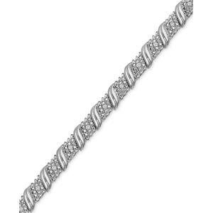 Macy's Diamond Diagonal Bracelet (1/4 ct. t.w.) in Sterling Silver - Silver
