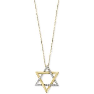 Effy Collection D'Oro by Effy Diamond Star of David Pendant Necklace (1/10 ct. t.w.) in 14k Gold - Yellow Gold