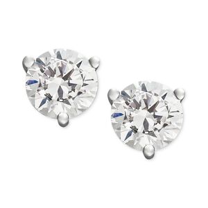 Macy's Certified Near Colorless Diamond Stud Earrings in 18k White or Yellow Gold (3/4 ct. t.w.) - White Gold