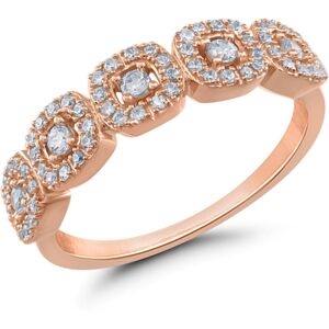 Macy's Diamond Halo Cluster Ring (1/4 ct. t.w.) in 10k Yellow, White or Rose Gold - Rose Gold