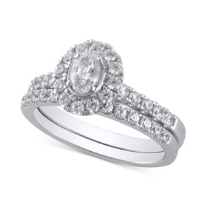 Macy's Diamond Oval Halo Bridal Set (1 ct. t.w.) in 14k White or Yellow Gold - White Gold