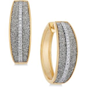 Macy's Diamond Glitter Hoop Earrings (1/5 ct. t.w.) in 14k Gold-Plated Sterling Silver - Two-Tone