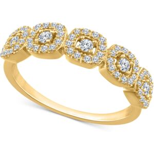 Macy's Diamond Halo Cluster Ring (1/4 ct. t.w.) in 10k Yellow, White or Rose Gold - Yellow Gold