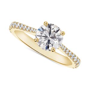 De Beers Forevermark Portfolio by De Beers Forevermark Diamond Round-Cut Solitaire Tapered Pave Engagement Ring (1-1/10 ct. t.w.) in 14k Gold - Yellow Gold