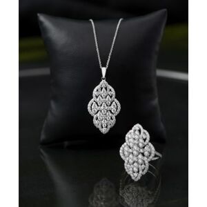 Wrapped In Love Diamond Filigree Cluster Ring Pendant Necklace Collection In 14k White Gold Created For Macys