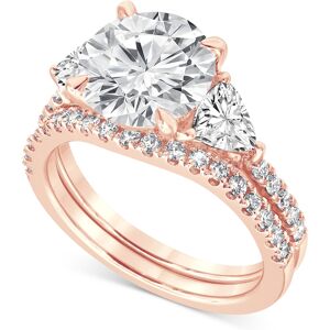 Badgley Mischka Certified Lab Grown Diamond Round Three Stone Bridal Set (4-1/4 ct. t.w.) in 14k Gold - Rose Gold