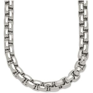 Chisel Stainless Steel Polished 24 inch Fancy Rolo Chain Necklace - Silver