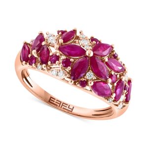 Effy Collection Effy Ruby (1-3/4 ct. t.w.) & Diamond (1/8 ct. t.w.) Ring in 14k Rose Gold - Rose Gold