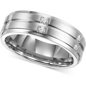 Triton Men's Diamond Wedding Band Ring in Stainless Steel (1/6 ct. t.w.) - Steel