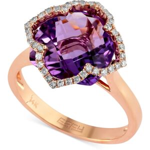 Effy Collection Lavender Rose by Effy Amethyst (5-3/4 ct. t.w.) and Diamond (1/5 ct. t.w.) Clover Ring in 14k Rose Gold - Rose Gold